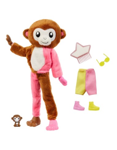 Barbės „Cutie Reveal“ rinkinys, džiunglių serija - beždžionėlė 