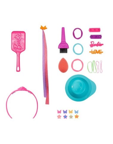 Vaivorykštės spalvų „Barbie Styling Head“  stilizavimo galva – šviesūs plaukai