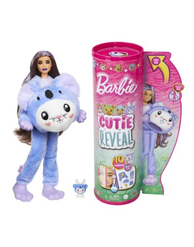 Barbės „Cutie Reveal“ rinkinys, minkštutėlių kostiumų serija - triušelis + koala